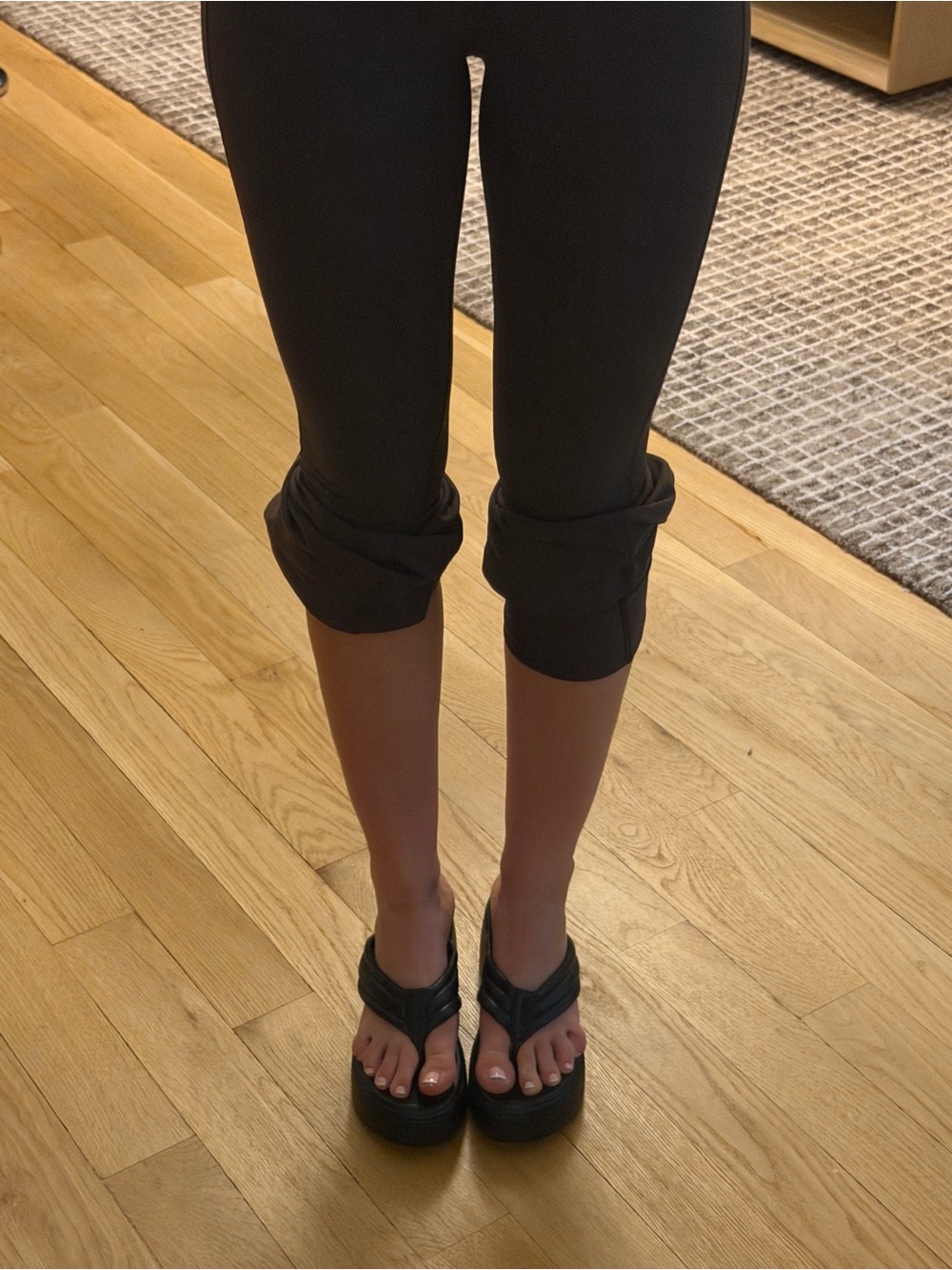 Black Platform Thong Sandals - Casual Everyday Style